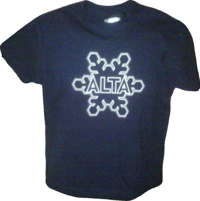 Kids Front Alta Flake T-Shirt, in navy and sport grey.